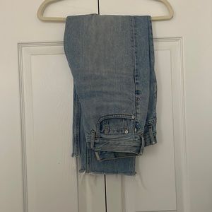 Everlane High Rise Cheeky Straight Jeans Raw Hem 29